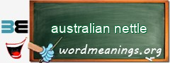 WordMeaning blackboard for australian nettle